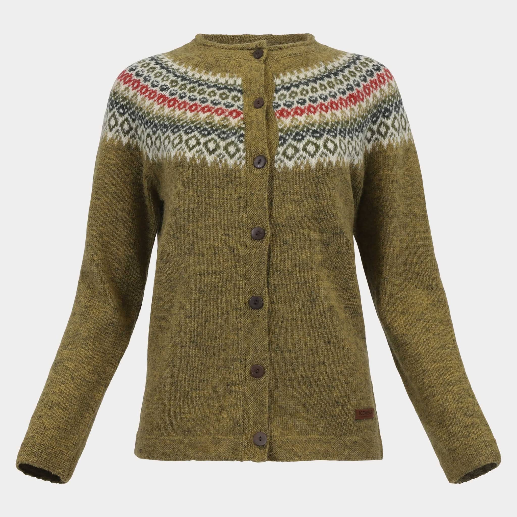 Fagradalsfjall wool icelandic pattern cardigan